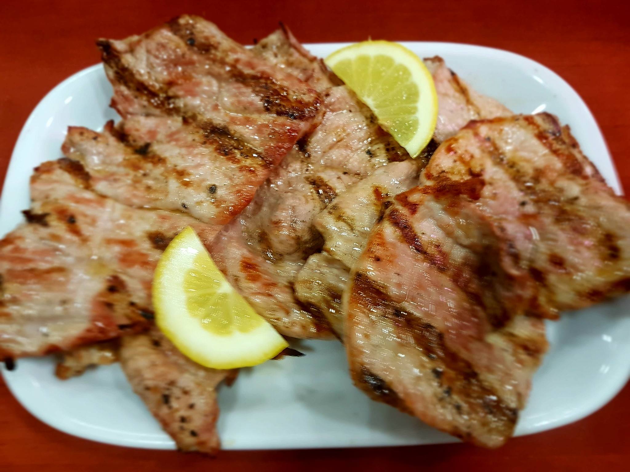 Grilled pork steak