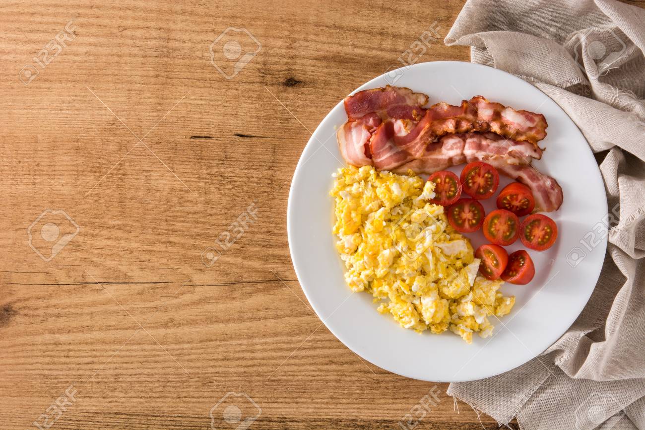 Ovos mexidos com bacon